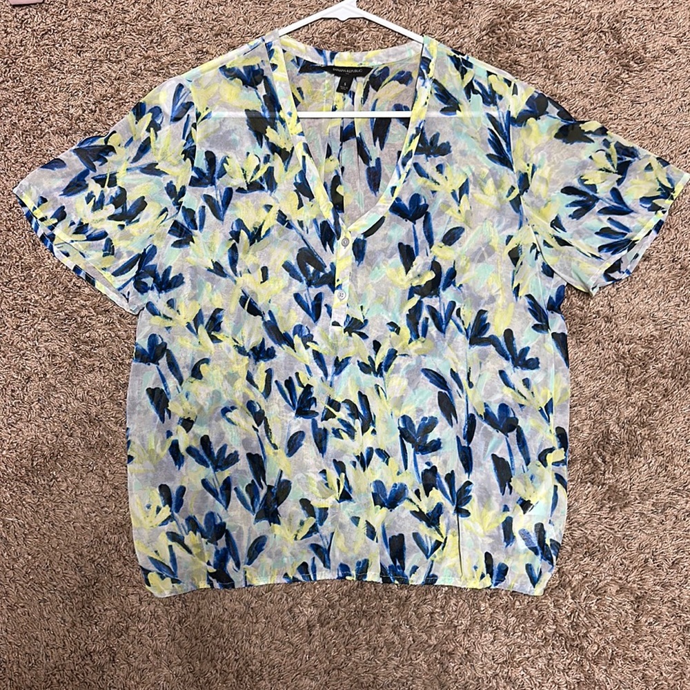 Sheer dolman style floral print top